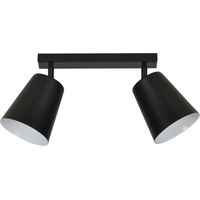 Plafonnier d'intérieur Bomer style rétro noir doré réglable à 2 lumières - Noir, blanc