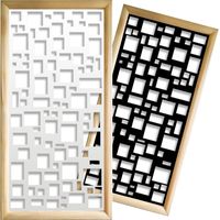 RANDOM - Modules décoratifs en bois et PVC - Dimension : 73x148 cm - Couleur : blanc