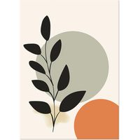 Lupia - Quadro moderno Canvas Prime BOTANIC GEOMETRIC 1 50x70 cm, Stampa su Tela effetto dipinto estetica, Pennellate tridimensionale, Telaio in Legno, per soggiorno camera da letto ufficio