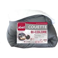 ABEIL Couette Bicolore - 220 x 240 cm - Blanc et gris