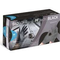 RAYS GUANTI NITRILE MONOUSO NO POLVERE L/XL 50pz GLOVELY BIOSAFE PF TECH BLACK, " L "