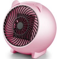 Chauffage soufflant rose, 500 W, chauffage d'appoint, chauffage d'appoint économique pour la maison et le bureau, chauffage de bureau en 5 secondes, petit chauffage électrique