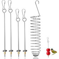 5 PCS Bird Food Holder for Cage Parrot Fruit Skewers Stainless Steel Rat Enrichment Toys Rat Foraging Toy Rodent Cage Toys for Macaw Parakeet Parrot Budgie