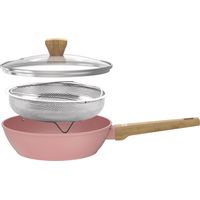 Sauteuse - Tous feux dont induction - ARTHUR MARTIN - AM0333 - Revetement céramique - Ø 24 cm - Avec couvercle et panier inox