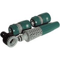 Kit d'arrosage avec lance réglable et raccords 1/2" - Pour tuyau diamètre 19