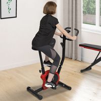 Bicicleta estática ajustable con pantalla LCD multifunción