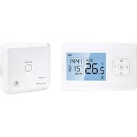 Termostato inteligente Wi-Fi con receptor RF, termostato inalámbrico programable, aplicación para montaje en pared, compatible con Alexa y Google Assistant, control de temperatura para calefacción de