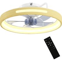 Ventilateur avec lumière LED 40W moteur DC réversible télécommande 6 vitesses 3 couleurs minuterie