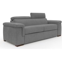 Giunone Sofá cama convertible con colchón de 18 cm y reposacabezas reclinables en tejido impermeable 200 cm (mat. 120x197 cm) Gris