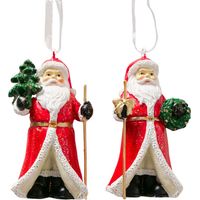 Set de 2 suspensions Père Noël 5x11x9.5cm