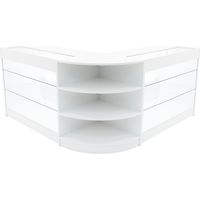Set Bancone Bianco Apollo LED K1200 LM60 con Serratura, Ante Scorrevoli, Chiavi, 3 Mobili Espositivi con Vetrina, Ripiani Interni, Illuminazione Bianca per Negozio, Gioielli, Abbigliamento