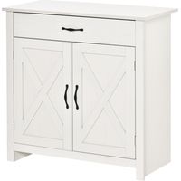 Aparador cocina 2 puertas cajón estante interior 80x39,7x80 cm blanco lavado