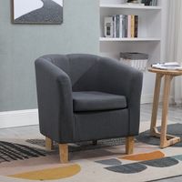WestWood Modern Linen Fabric Sofa Armchair Office Reception Tub Chair Living Room Grey