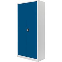 STIER Universalschrank mit 4 Fachböden à 40 kg Tragkraft, 1800x800x380mm, verschließbar, enzianblau, verschweißt