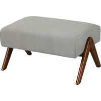 Reposapiés Taburete Bajo Asiato Acolchado Patas Madera Gris 69x47x36 cm