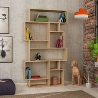 Decortie Karmato Modernes Bücherregal Display Unit Eiche Natur Hoch 168.5cm