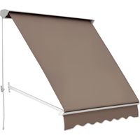 Tenda da sole manuale con inclinazione regolabile, telaio in alluminio, telo in poliestere impermeabile, 70 cm di larghezza x 180 cm di lunghezza, colore tortora chiaro.