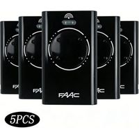 5 Pièces Télécommande Copiable Compatible FAAC XT4 433 SLH Noir - Portail Automatique Garage