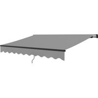 Toldo retráctil aluminio ventana puerta protección UV30+ inclinación ajustable 360x220 cm gris