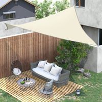 Voile d'ombrage rectangulaire 3 x 4 m auvent extérieur en polyester respirant anti UV blanc crème