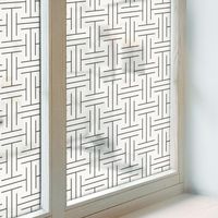 Film Occultant pour Fenêtre 100x116 Décoratif pour Chambre Cuisine Salle de Bain PVC Vitrail Protection Adhésif Collés sur le Verre tresse symétrique