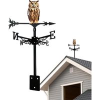 Metal Weathervane, Roof Ornament, 12.4x12.4x22.5 inch Rotating Device with Secure Build, Supply with Wind Direction, Decorative Tool for Courtyard Patio Garden, Home Accessories for Villa Farm