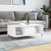 Table basse, Table de salon, Bout de canapé Blanc brillant 90x50x36,5 cm Bois d'ingénierie WFE571044 DESIGN IN