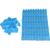 100 set di marchi auricolari numerati per bovini (mucche, maiali, pecore), identificazione precisa, blu