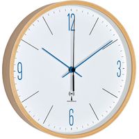 TFA Dostmann Wanduhr de, Holz, Weiß/Blau, 25,5 x 4,5 x 25,5 cm