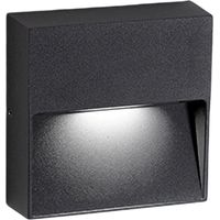 Bottom Lampada da Parete LED per Esterni ed Interni 4.5W 3000K IP54 in Alluminio Pressofuso Grigio Scuro Forma Quadrata Design Moderno ed Elegante