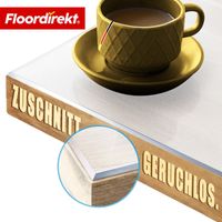 Tischfolie Neo Milky Milchweiß mit abgeschrägter Kante auf Maßl 95 x 450 cm