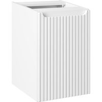 Badezimmer-Aufbewahrungsmöbel VANO – 1 Tür mit Wäschekorb – Alpinweiß – B40 × T39 × H57 cm – Zum Aufhängen