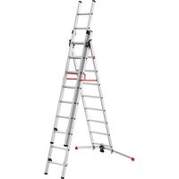 Escalera aluminio combinada 3 tramos con estabilizador curvo ProfiLOT Combi (2x9 + 1x8 peldaños) HAILO