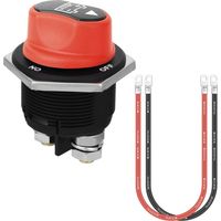 12V 200V/32VDC Max/Min Batterieschalter mit 6AWG 50cm Kabel, Ein-/Ausschalter zur Batterietrennung für Motorrad, Boot, Wohnwagen, Auto