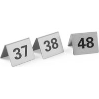 Informationsschild Tischnummer 37-48 Edelstahl Set mit 12 Stück - Hendi 663875