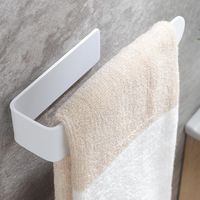 Porte-serviettes blanc, porte-serviettes auto-adhésif, porte-serviettes en acier inoxydable pour salle de bain ou mur de cuisine