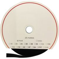 FASTECH® T0102099990225 Klettband zum Aufkleben Acrylat Haftteil (L x B) 25000 mm x 20 mm Schwarz 25