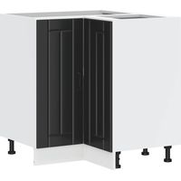 Armoire d'angle de cuisine Meuble de cuisine Lucca noir bois d'ingénierie