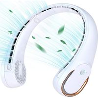Irovami Ventilateur de cou sans pales rechargeable – 4000 mAh, 3 vitesses, autonomie 4-16h, mains libres – Pour sport, voyage, extérieur