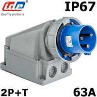 Socle Male 63a Monophasé 220v - 2p+t - étanche Ip67 - Ide