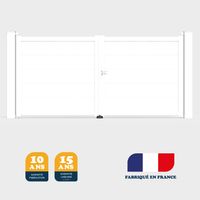 Portail battant prêt à poser MARYN Blanc 9016 L356 cm X 165cm en aluminium BELTY