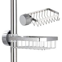 Portasapone da doccia in acciaio inox – Installazione senza foratura – Per barre da 20 a 32 mm di spessore – Pratico contenitore per il bagno