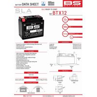 BATERÍA BS BTX12 (FA) (YTX12-BS) 12V 10AH 152X88X131 SIN MANTENIMIENTO - INUNDADA (180A) (4)