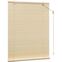 Woltu – Store enrouleur bambou 100x160 cm – Protection solaire – Tirage latéral – Store occultant respirant pour fenêtre et porte