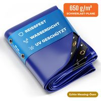 NEMAXX® Abdeckplane 650 g/m² 5x9 m (45 m²) Blau – reißfeste PVC-Gewebeplane, 100 % wasserdicht & UV-beständig, Messing-Ösen, verschweißter Saum – für LKW, Anhänger, Boot, Holz, Pool & Garten