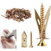 Ancrages autoperceurs, kit d'ancrages et de vis autoperceuses pour cloisons sèches, outils de réparation d'ancrages pour cloisons sèches humides et fixes pour la fixation de meub (50 Pièces 3.5cm)