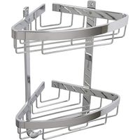 Croydex Large 2 Tier Shower Caddy Basket Bathroom Storage Organiser, Chrome