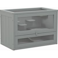 Jaula para Hámster de 2 Niveles Casa para Animales Pequeños con Plataformas Escaleras 60x35x42 cm Gris