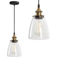 LAMPADA A SOSPENSIONE PENSILE DI VETRO VERTO D E27