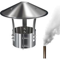 Chapeau De Cheminée,Chapeau Capot Cheminée Chapeau Conduit De Fumée Chapeau De Cheminée Pare Pluie INOX,Anti-Pluie Et Neige,pour Cheminee Ou Fumisterie Poele Exterieur Tubage,Diameter 160mm